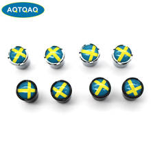 4 Pcs/Set Zinc Alloy Sweden National Flag Tire Valve Stem Cap Tire Wheel Stem Air Valve Caps for Auto Cars 2024 - compre barato
