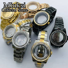 Miuksi-capa para relógio de aço inoxidável, caixa de vidro safira de 40mm, compatível com nh35, nh36, eta 2836, mingzhu, dg2813/3804, miyota 8205, 8215, 821a 2024 - compre barato
