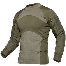 WOLFONROAD Мужская армейская зеленая тактическая футболка с длинным рукавом, камуфляжная походная футболка, осенняя одежда для охоты, пейнтбола 2024 - купить недорого