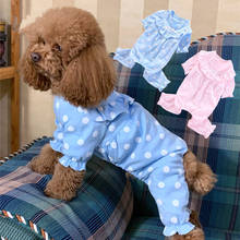 Pijamas de perros con puntos bonitos, mono de algodón para perro, pijama para perro, Poodle, Pomeranian, Schnauzer, Pug, ropa para perro 2024 - compra barato