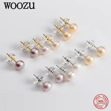 WOOZU 925 Sterling Silver Cute Natural Baroque Pearl Stud Earrings For Women Korean Punk Teen Party Piercing Ear Jewelry Gifts 2024 - buy cheap