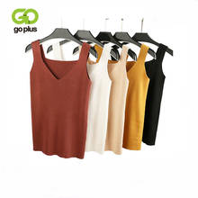 Goplus 2021 top de malha pescoço em v, camiseta feminina casual plus size 2024 - compre barato