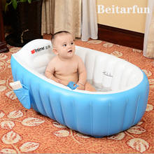 Новая Надувная Детская ванна, мультяшная надувная ванна для малышей, детский портативный бассейн, кресло для купания новорожденного младенца 2024 - купить недорого