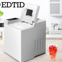 EDTID-Mini máquina de hielo eléctrica automática, cubo de hielo de bloque redondo de 15kg/24H, para cafetería, Bar, hogar, 1.3L de capacidad, UE 2024 - compra barato