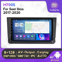 Dvd player para carro, 2 din, android 10.0, 6 gb ram, 128 gb rom, gps, navegação, rádio, multimídia, wi-fi, bt, para seat ibiza 2017, 2018, 2019 2024 - compre barato