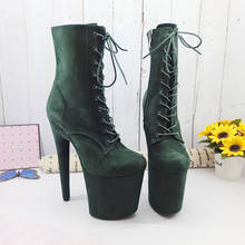 Leecabe DarkGreen-zapatos de Pole dancing de 20CM/8 pulgadas, botas de plataforma de tacón alto, botines de Pole Dance de Punta cerrada 2024 - compra barato