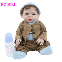 BZDOLL-Muñeca Reborn de silicona para bebés, juguete de cuerpo completo de 19 pulgadas, como Real, 48cm 2024 - compra barato