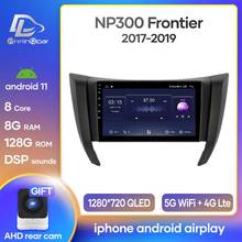 Prelingcar-sistema multimídia automotivo, reprodutor com android 10.0, navegação gps, rádio e vídeo, 2 din, dvd, dsp, para nissan navara/fn300/frontier 2017 2024 - compre barato