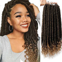 14 18 inch Ombre Goddess Faux Locs Crochet Hair Wholesale Braiding Hair Pre Stretched Synthetic Soft Dreadlocks Hair Extensions 2024 - compre barato