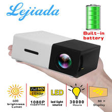 LEJIADA-miniproyector LED YG300 con batería integrada de 1300mAh, compatible con reproductor multimedia portátil para el hogar, 1080P, HDMI, USB, AV 2024 - compra barato