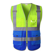 Motorcycle Reflective Vest Black Vest Men hi vis Workwear Jacket Sleeveless Waistcoat Multi Pocket Vest 2024 - buy cheap