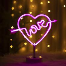 Светодиодные неоновые вывески love heart, USB, романтическое предложение, для свадьбы, бара, магазина, окна, комнаты, домашний декор, лампа для рождественского подарка, настольная лампа 2024 - купить недорого