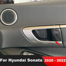 For Hyundai Sonata 2020 2021 2022 Carbon Fiber Interior Inner Door Handle Bowl Cover Molding Trims Sticker Car Accessories 4pcs 2024 - buy cheap