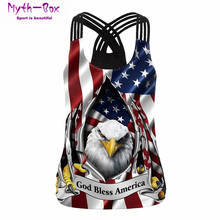 Summer Women Sport Vest Eagle 3D Print Female Yoga Shirt Running Vest Sleeveless T-shirts Cross Straps Tank Tops Gym Tops Blouse 2024 - buy cheap