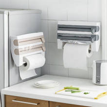 Hot Kitchen Organizer Paper Towel Holder Cling Film Cutting Holder Sauce Bottle Tin Foil Paper Storage Rack Kitchen Shelf 2024 - buy cheap