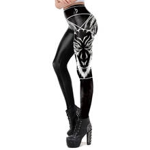 Gothic Print Sexy Skinny Leggings for Women Girl Push Up Legins Fitness Pants High Waist Satan Black Goth Punk Spring Clothes 2024 - compre barato