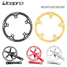 Litepro-plato ultraligero de aleación de aluminio BMX, rueda de cadena de bicicleta plegable de 130mm y manivela de 170mm, 45-58T 2024 - compra barato