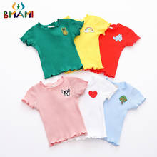 Camisa casual 0-5 anos de algodão com gola o, camiseta de desenho animado para meninas, crianças, roupas, camisa, lindo, bebê 2024 - compre barato