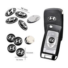 5Pcs Aluminium Metal Car Key Emblem Stickers For Hyundai I10 I20 I30 I40 IX20 IX35 Kona Getz Veloster Tucson Elantra Azera  2024 - buy cheap