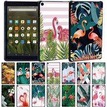 Para amazon hd 8(6th/7th/8th gen)/fire 7(5th/7th/9th gen)/hd 10(5th/7th/9th gen)-capa padrão flamingo para tablet + caneta 2024 - compre barato