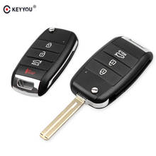 KEYYOU 10pcs Remote Flip Folding Car Key Shell 3/4 Buttons For KIA Carens Cerato Forte K2 K3 K5 Key Fob Case Housing 2024 - buy cheap