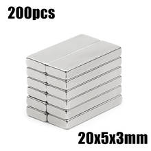 200pcs 20x5x3 Neodymium Magnet 20*5*3mm N35 NdFeB Block Super Powerful Strong Permanent Magnetic imanes Block 2024 - buy cheap