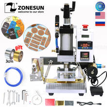 ZONESUN-máquina neumática para estampar papel, plástico, madera, cuero, PVC, prensa dorada, máquina de prensado de calor bronceadora 2024 - compra barato
