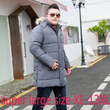 Nueva moda de los hombres de alta calidad largo Extra grande espesado abrigo pato blanco abajo Casual chaqueta de talla grande XL-10XL 11XL 12XL 13XL 2024 - compra barato