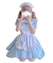 Sexy Alice In Wonderland Halloween Costumes for Women Sissy Maid Lolita Cosplay Costume Blue Maid Party Dress 2024 - buy cheap