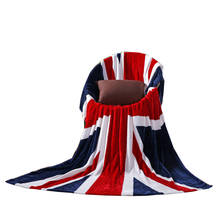 Одеяло из кораллового флиса с флагом Великобритании, флагом Великобритании, флагом США и ТВ, покрывало для кровати, дивана, одеяла для дома и путешествий, 150x200 см 2024 - купить недорого