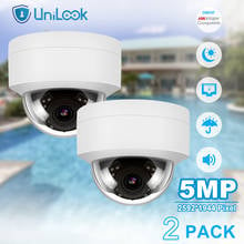 UniLook-cámara IP POE de 5MP, cámara de seguridad exterior con micrófono integrado, visión nocturna, Compatible con Hikvision, CCTV, H.265 2024 - compra barato