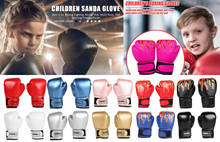 Guantes de boxeo profesionales para niños, manoplas transpirables de Muay Thai Sanda, de cuero PU, para entrenamiento de pugilismo, 2 uds. 2024 - compra barato