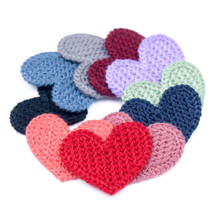 34mm 20Pcs Mini Heart Cotton Knitting Flower for Home Hat Shoes Clothing Decoration Scrapbooking DIY Handmade Crafts Accessories 2024 - buy cheap