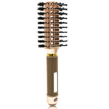 Escova de cabelo multifuncional, para cabeleireiros, pente em cerdas e nylon, ferramenta para estilização de salão 2024 - compre barato
