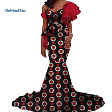 Vestidos do vintage bazin vestido longo sereia drapeado retalhos africano impressão vestidos para as mulheres africano ancara roupas wy3346 2024 - compre barato