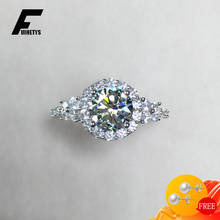 Fashion Women Ring 925 Silver Jewelry Round Shape Zircon Gemstones Finger Rings Accessories for Female Wedding Engagement Party 2024 - buy cheap