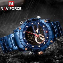 NAVIFORCE Top Brand Luxury Men Watch Waterproof Quartz Digital Led Male Clock Military Sport Stainless Steel Man Wristwatch 9163 2024 - buy cheap