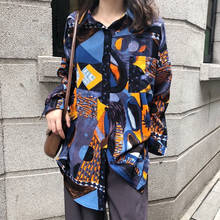 Женская блузка в уличном стиле XEJ, шифоновая блузка с длинным рукавом, винтажная одежда, лето 2021 2024 - купить недорого