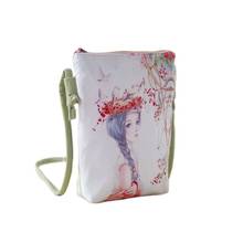 Mini bolsa de mão de lona impressão colorida feminina, bolsa de ombro pequena para mulheres cruzando o corpo bolsa de mão feminina para meninas 2024 - compre barato