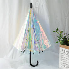 Guarda-chuva infantil de arco-íris, guarda-chuva em pvc transparente que muda de cor chuva, guarda-chuva feminino renestem 2024 - compre barato