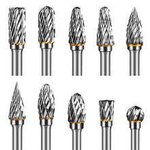 10pcs Double Cut Burr Bit Set 1/8 Inch Shank Tungsten Carbide Rotary Files Diamond Burrs for Grinder Drill Woodworking Carving 2024 - buy cheap