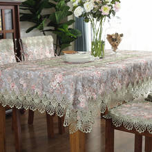 Mantel bordado para mesa de comedor, cubierta de mesa redonda, flor verde, Encaje fresco de tela, armario de TV, vestidor HM1357 2024 - compra barato