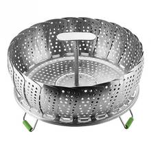 9/11 inch Stainless Steel Steaming Basket Folding Mesh Food Vegetable Pot Steamer Expandable Kitchen Tool Basket Cooker 2024 - buy cheap