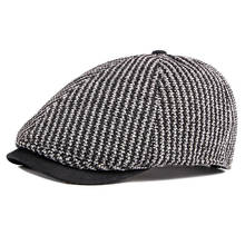 New Men Women Knitting Newsboy Cap 6 Panel Striped Hat Flatcap Ivy Vintage Brand Quality Autumn Winter Beret 2024 - buy cheap