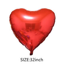 RED Heart Birthday Party LOVE Aluminum Foil Balloon Thanksgiving New Year Christmas Wedding Valentine's Day Decoration 2024 - buy cheap