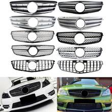 Car Front Grill Bumper For Mercedes Benz W204 ClassC C200 300 350 2008 2009 2010 2011 2012 2013 2014 AMG Grill Diamond GT BLK 2024 - buy cheap