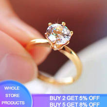 YANHUI Classic Wedding Rings Jewelry Tibetan Silver Rose Gold Color Rings 8mm 2ct Lab Diamond Rings Women Girlfriend Gift DR170 2024 - buy cheap