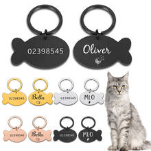 Etiqueta personalizada do gato do aço inoxidável do colar do gato do cão do animal de estimação 2024 - compre barato