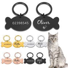 Accesorios de decoración para Collar de perro y gato, grabado gratis, identificación de mascotas, collares de acero inoxidable, etiqueta personalizada 2024 - compra barato