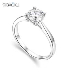 S925 Sterling Silver Moissanite Wedding Ring 1ct D Color Moissanite Engagement Ring Round Solitaire Simple Ring for Women 2024 - buy cheap